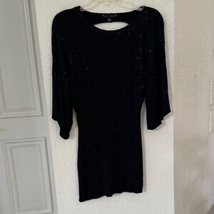 Sheri bodell Elegant Black Long Sleeve Dress